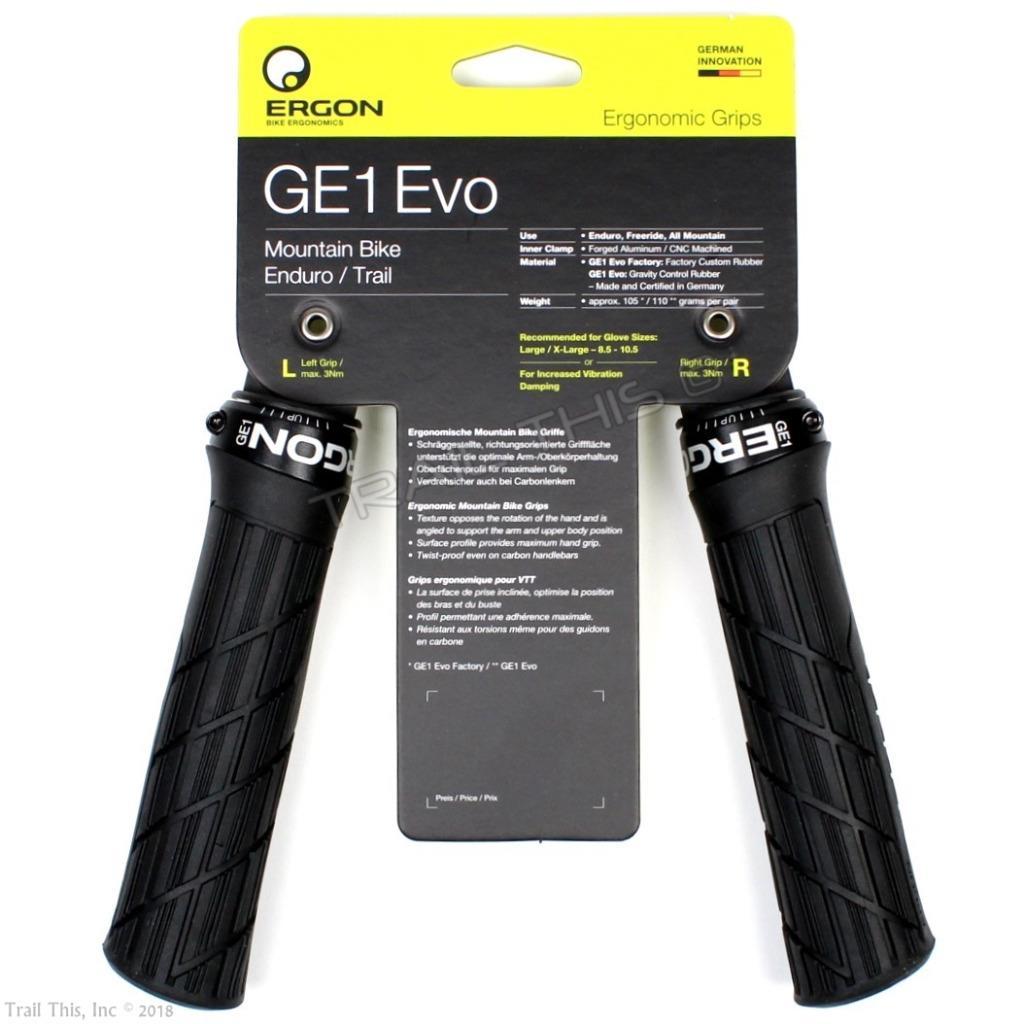 Ergon GE1 Evo Large Ergo Lock-On Handlebar Bike Grips MTB / Enduro Bike – Black