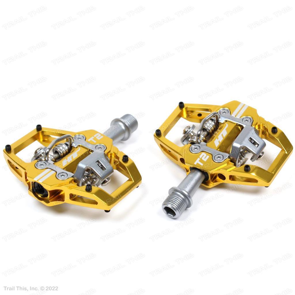 HT Components T2 Enduro Race Style Bicycle CrMo Pedals Gold