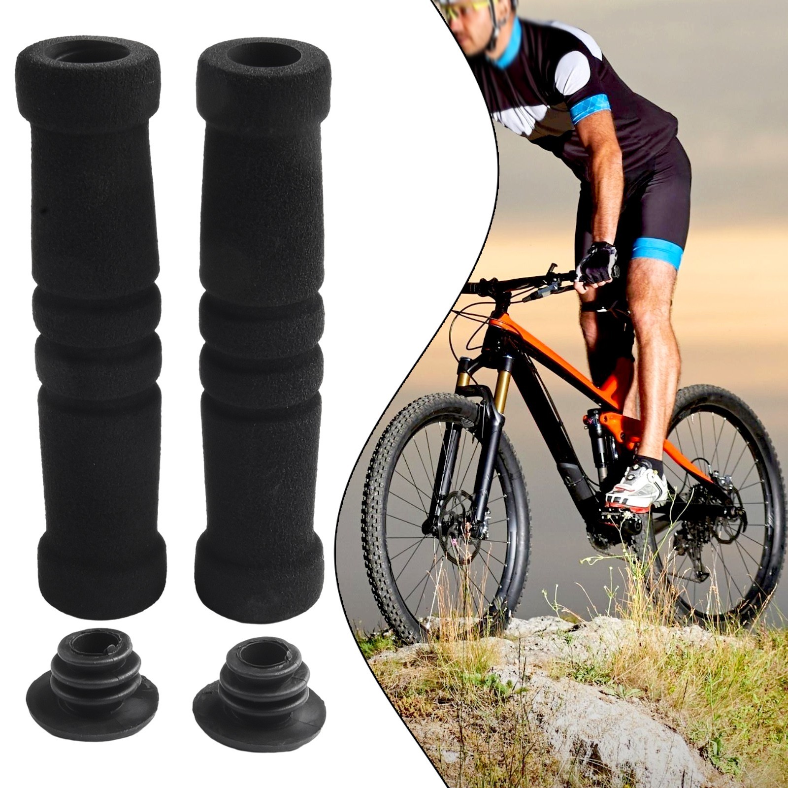 MTB Bike Bicycle Foam Sponge Handlebar Grips Soft Anti-Slip For 0.79-0.98 Inch