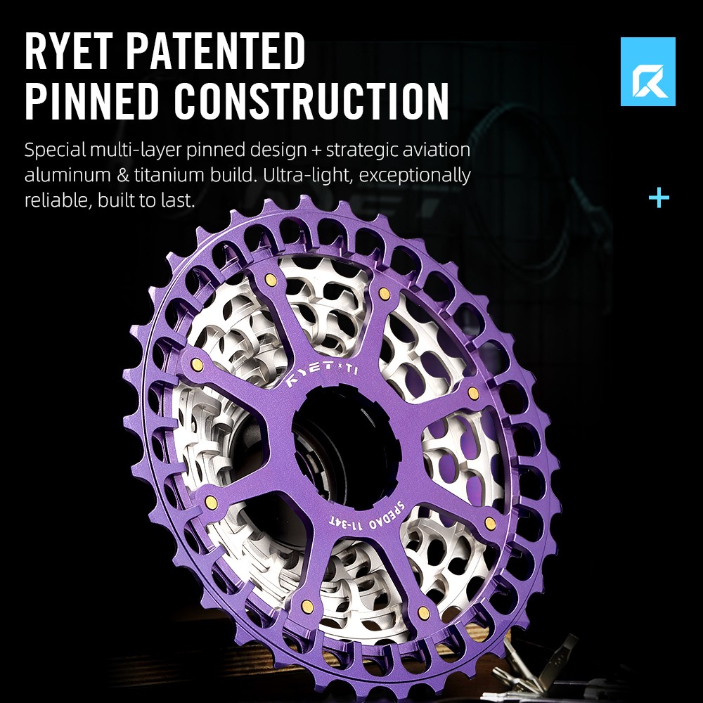 RYET Titanium 12 Speed Cassette 11-34T Ultralight for Shimano SRAM HG