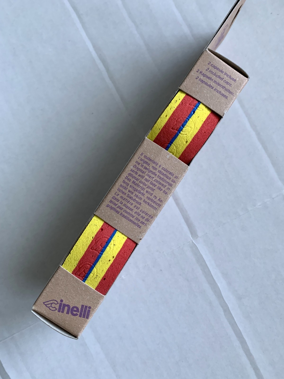 Cinelli Cork Ribbon Bar Tape – Yellow Red Blue Stripe