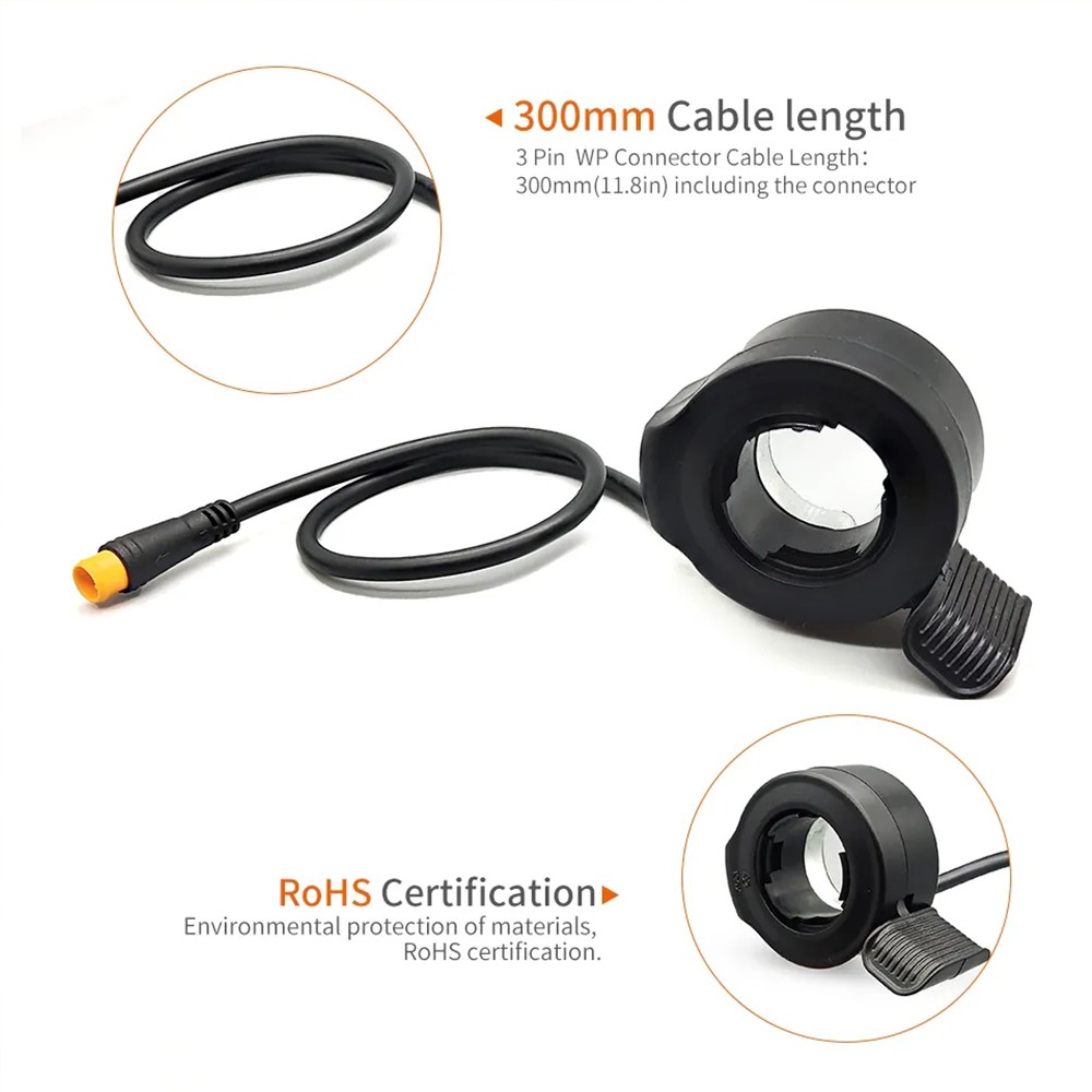 3 Pin Ebike Thumb Throttle 130X Left/Right Universal Bicycle Conversion Replace