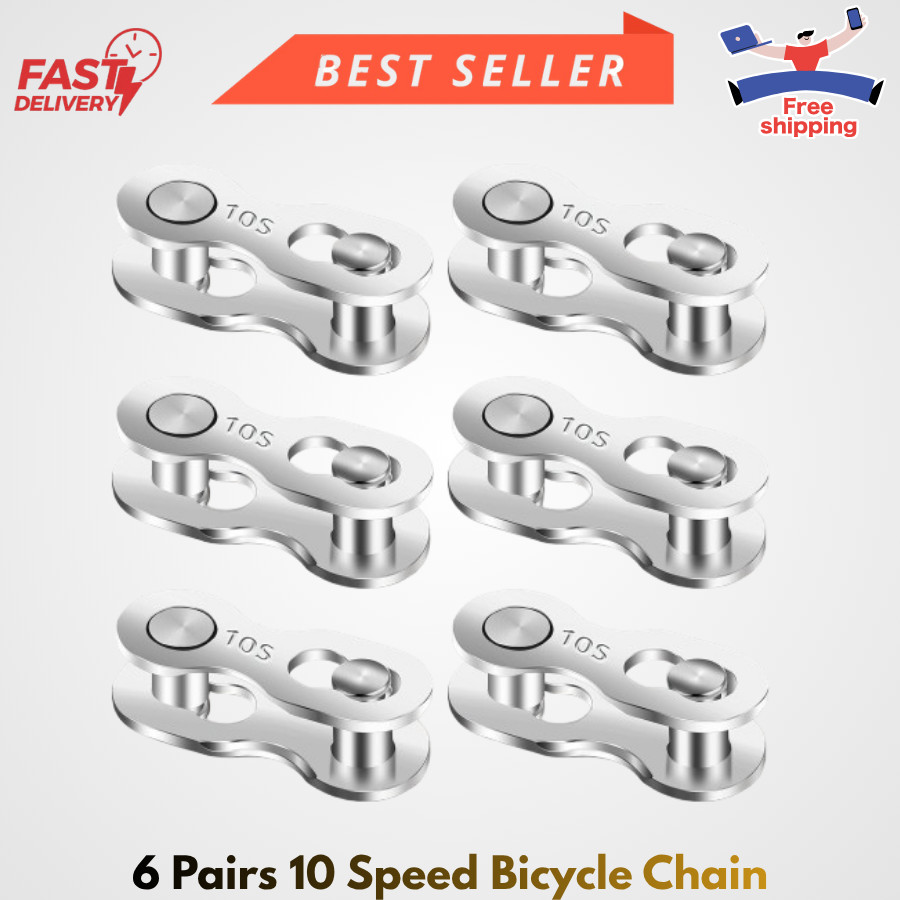 6 Pairs 10 Speed Bicycle Chain Missing Link Quick Connector Repair Set