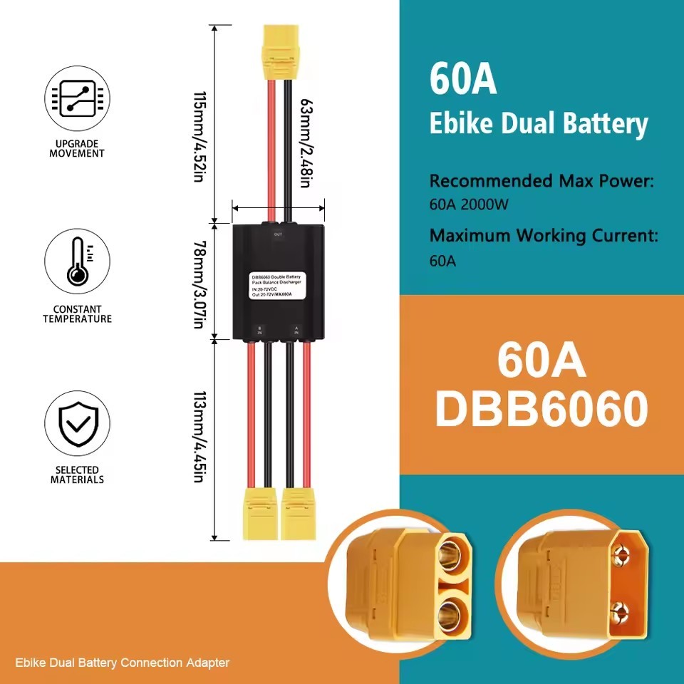 E-Bike Dual Battery Discharge Converter 20A-120A Dual Battery Parallel Module