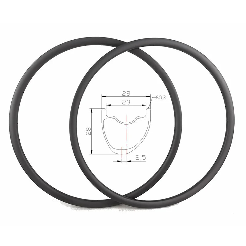 29er Mountain XC Gravel MTB Bike Asymmetrical Carbon Rims Clincher Tubeless 2pcs