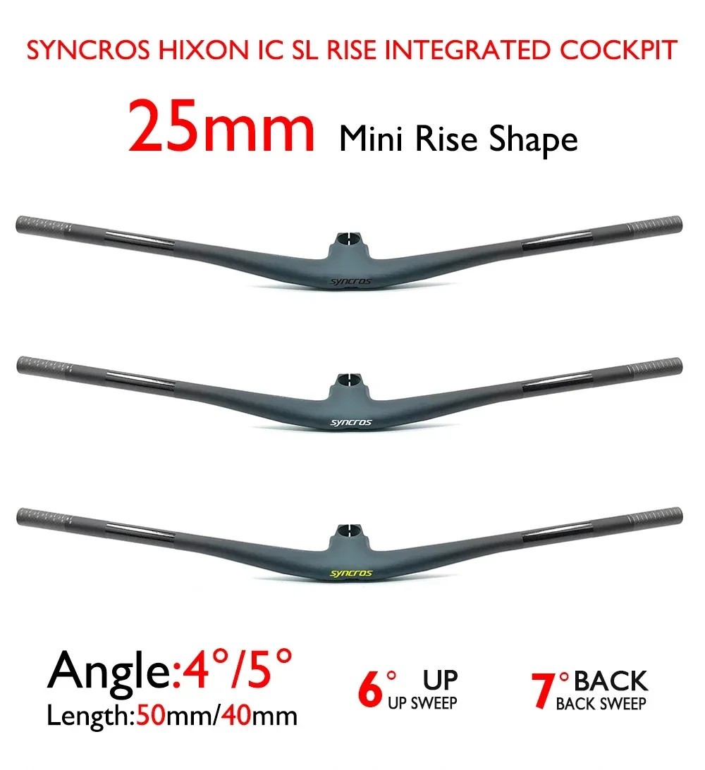 SYNCROS Carbon Integrated MTB Handlebar 4°/5°,15/25mm Rise for Sparks Frame
