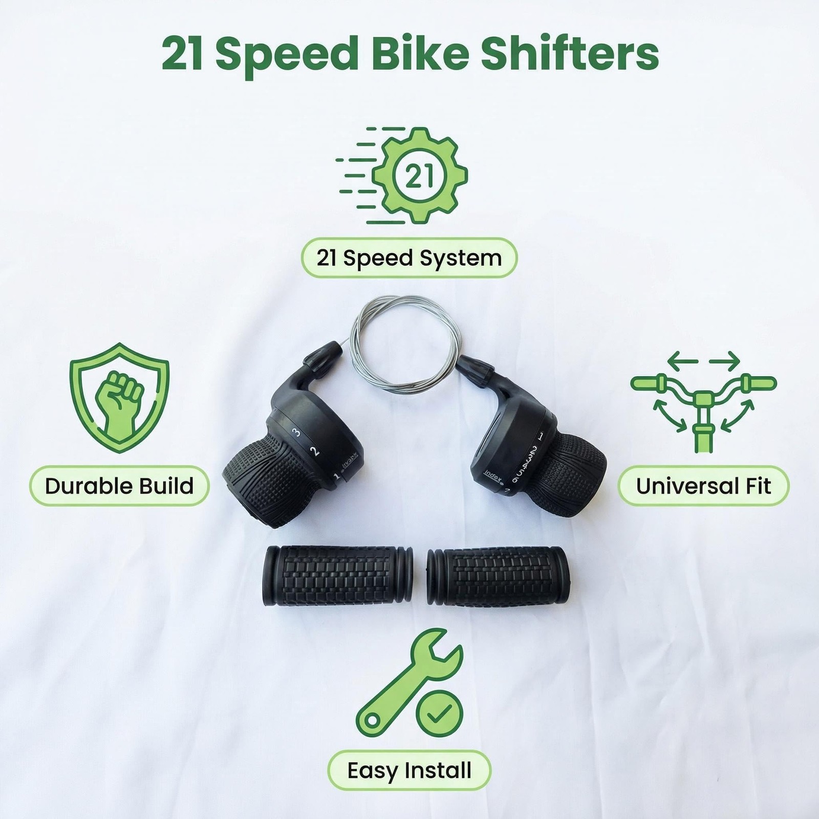 Bicycle 21 Speed Twist Shifter Lever 3 x 7 Speed Grip Shift Left and Right Sh…