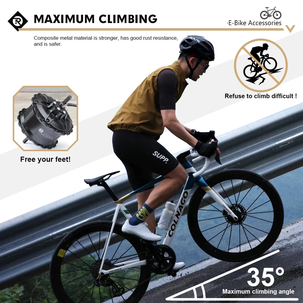 48V 750W Hub Motor Dropout 170mm Snow/Beach Ebike Rear Rotate Hub Motor Wheel