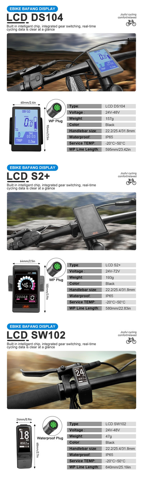Waterproof 5 Pin Colour OLED Display for Mid Drive Motor BBSHD BBS02B BBS01B