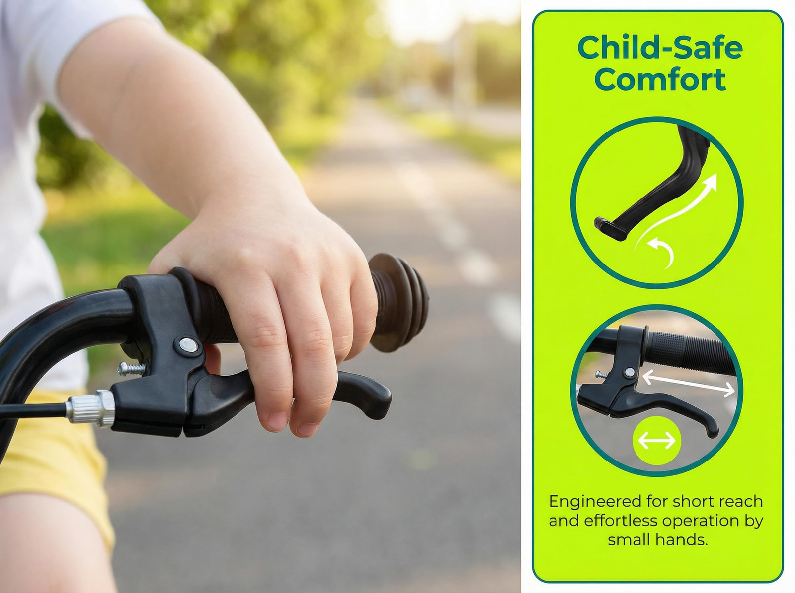 Kids Bike Brake Levers – Universal 22mm Bicycle Handle Children Black