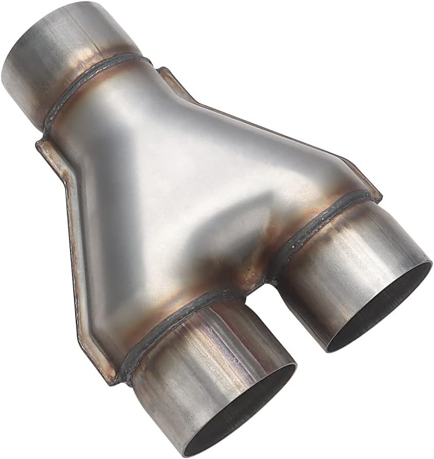 Exhaust 3″ Inlet, Stainless Steel 10″ Long Dual 3″ 3.0inch 10″Long Wide Y Pipe