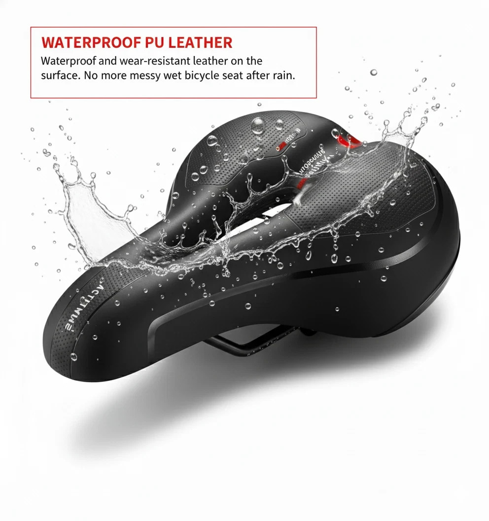 Extra Wide Big Bum Bike Bicycle Saddle Seat Gel Cushion Sporty Soft Comfort Pad
