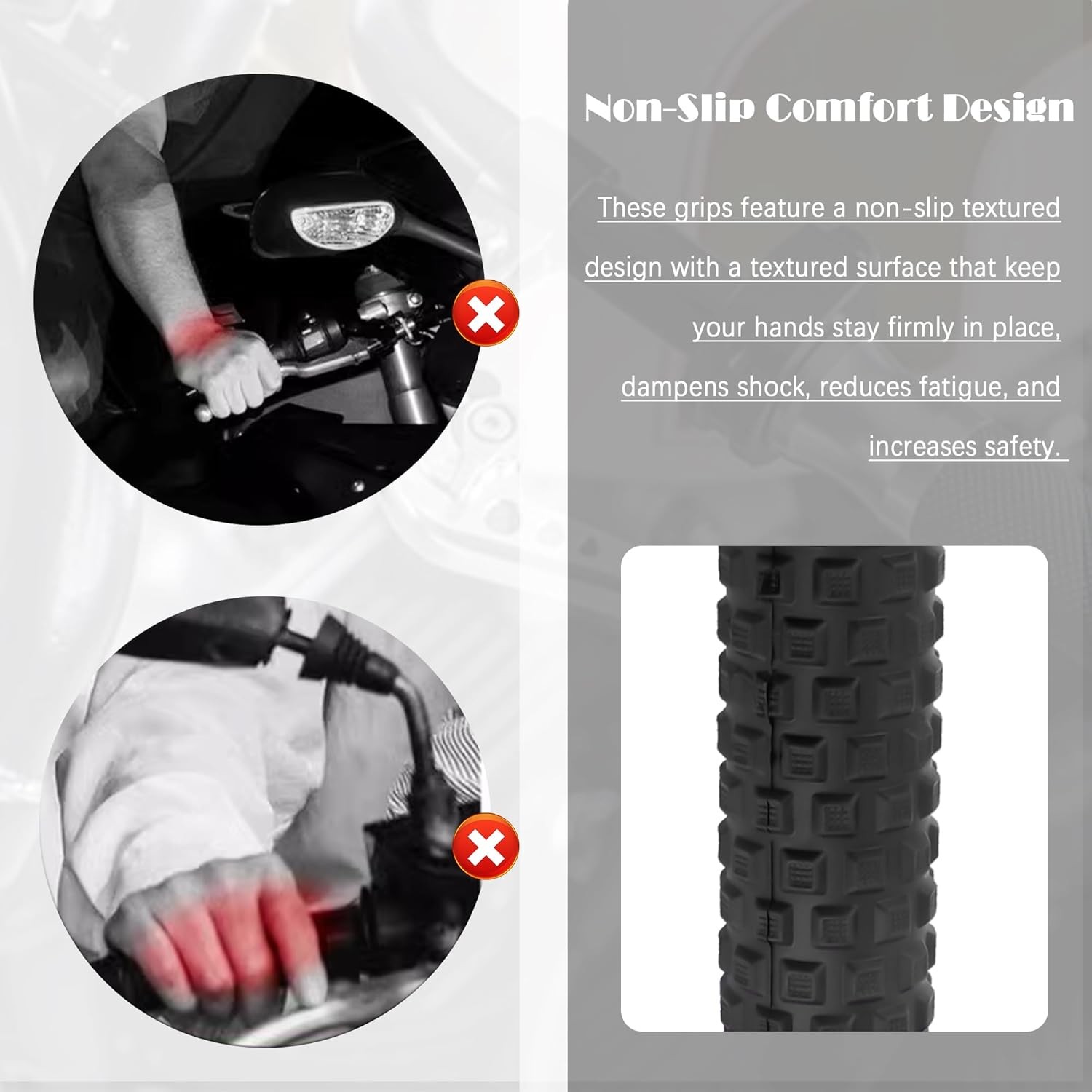 Dirt Bike Grips,7/8» Motorcycle Grips,Non-Slip Motorcycle Parts Motorcycles Han