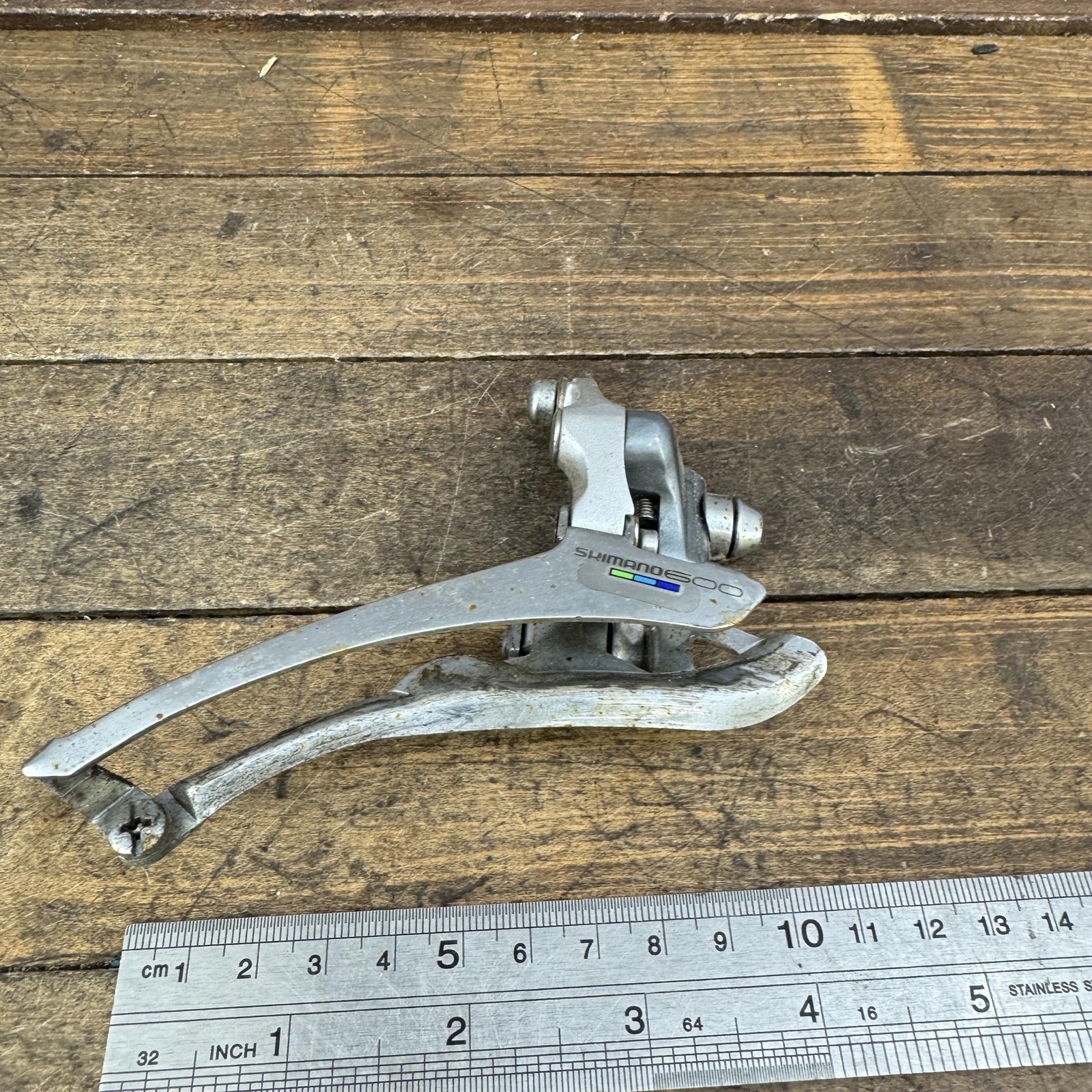 Vintage Shimano 600 FD-6401 Front Derailleur Braze-On Double 8s Bottom Pull Road
