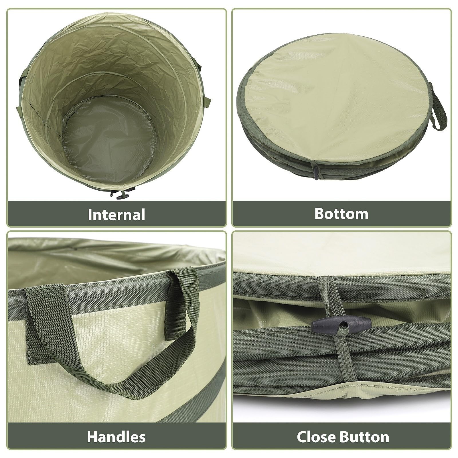 YUDI & GARDEN 45 Gallon Collapsible Garden Bag, Collapsible Trash Can for Gar…