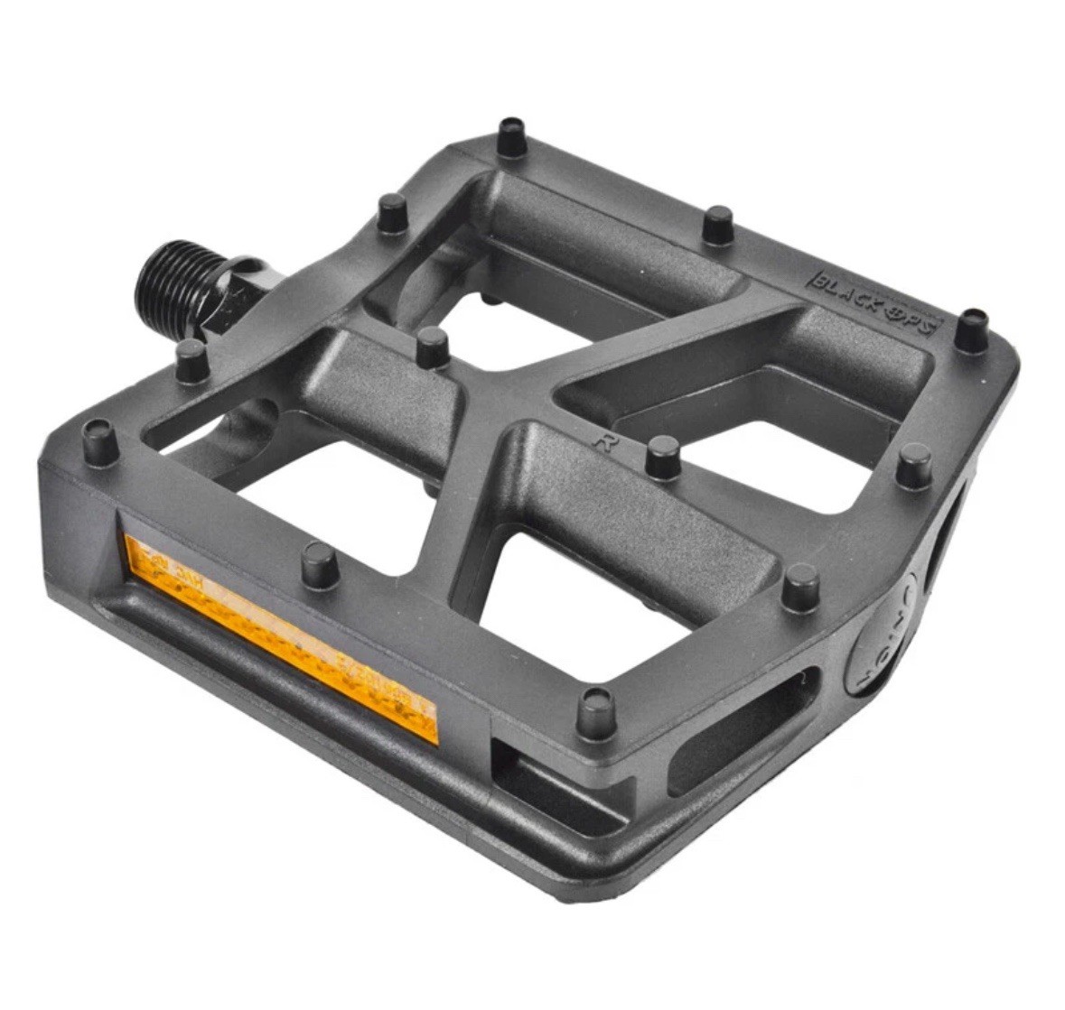 Black Ops T-Bar Pedals Pair Bk-ops 1/2 Blk Nylon Platform 1/2” Pins Reflective