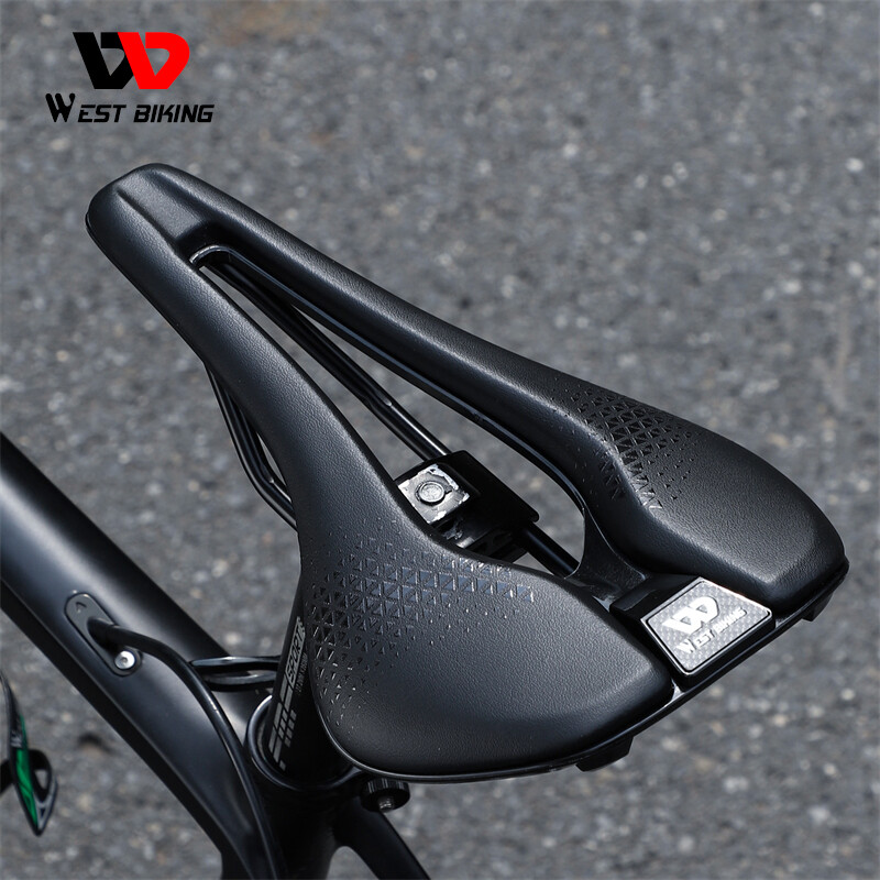 PU Leather Bike Seat Short Nose Racing Bike Saddle Hollow Bicycle Saddle Cushion