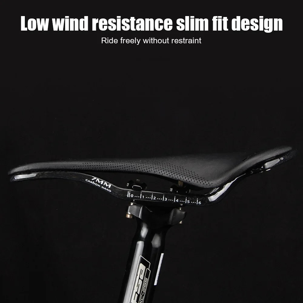 Ultra-Light Hollow Bike Saddle Carbon Fiber Leather Mountain/Road Bikes Seats