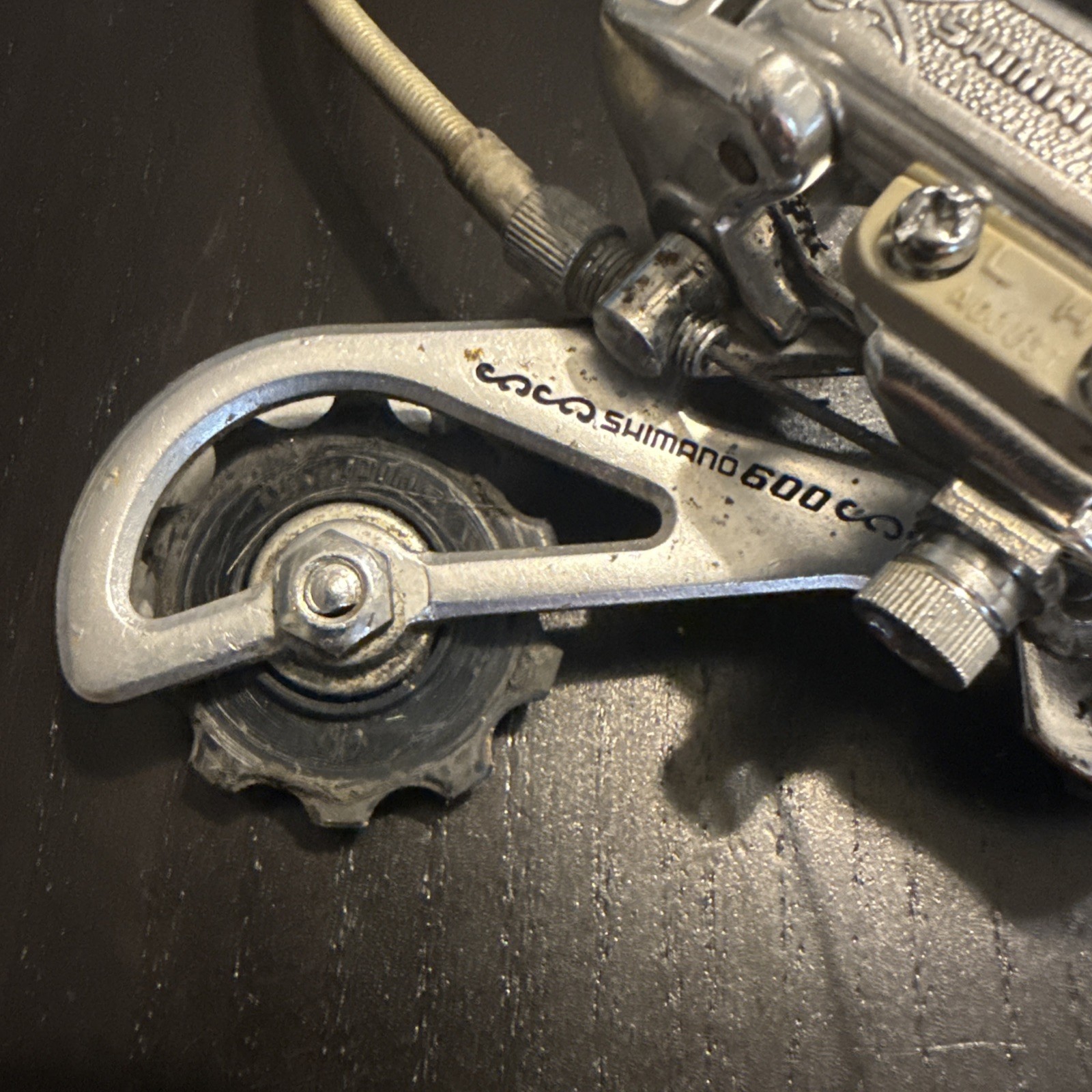 Vintage Shimano 600 Arabesque 6 Speed Derailleur Long Cage With Springy Housing