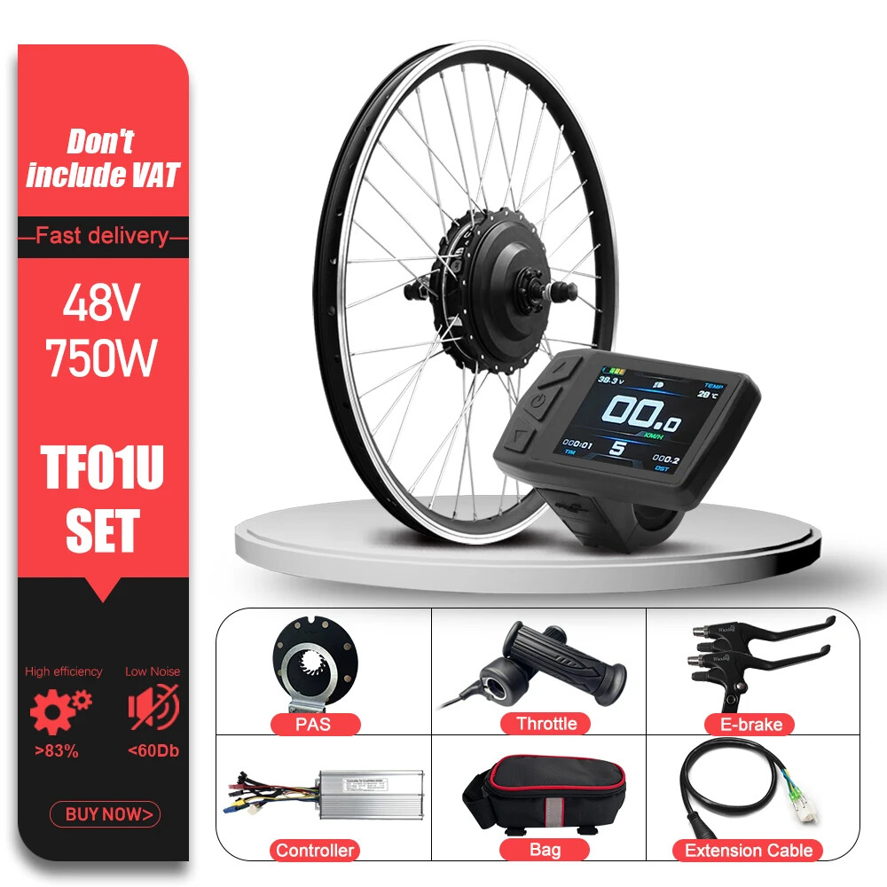 E-bike Conversion Kit 48V 750W Brushless Rear Hub Motor Wheel 20-29Inch 700C