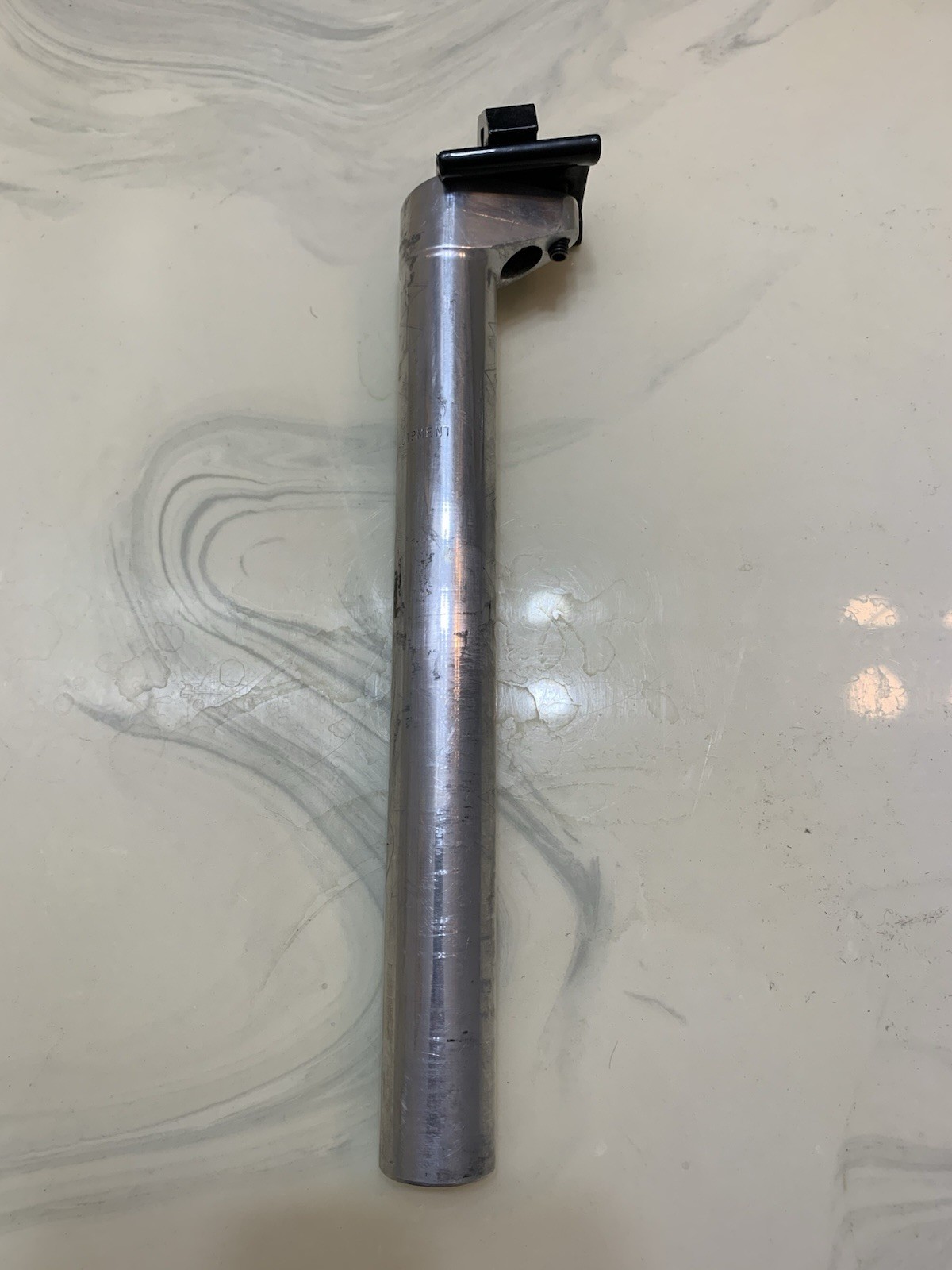 Vtg 1990s 27.2 American Classic Seatpost 20mm Setback Silver/Black 255mm Tilt