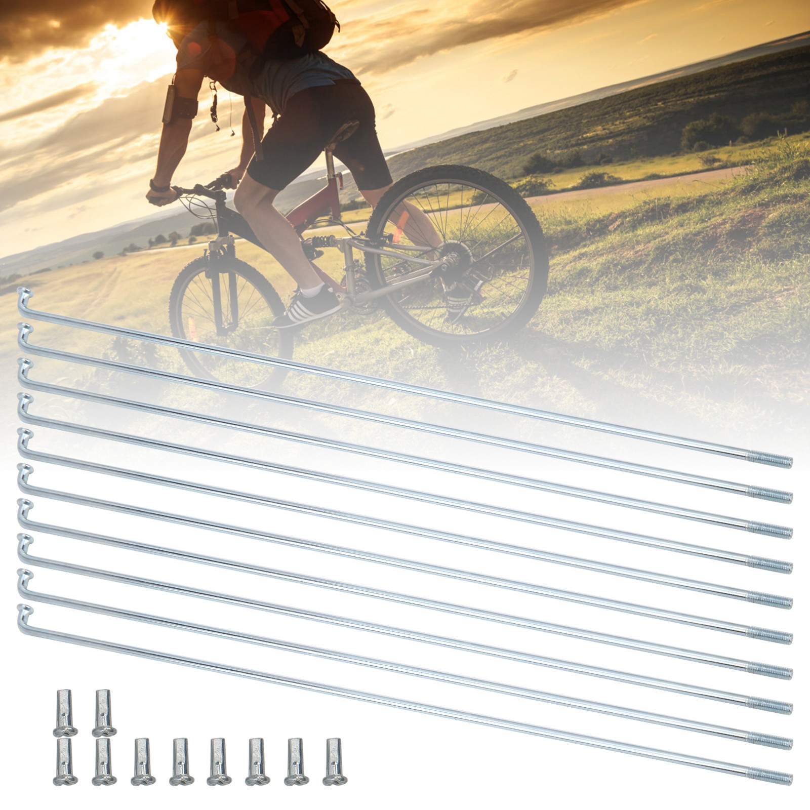 10pcs 13G 2.2mm Bike Spokes Iron Manganese Spokes Tricycle Accessories