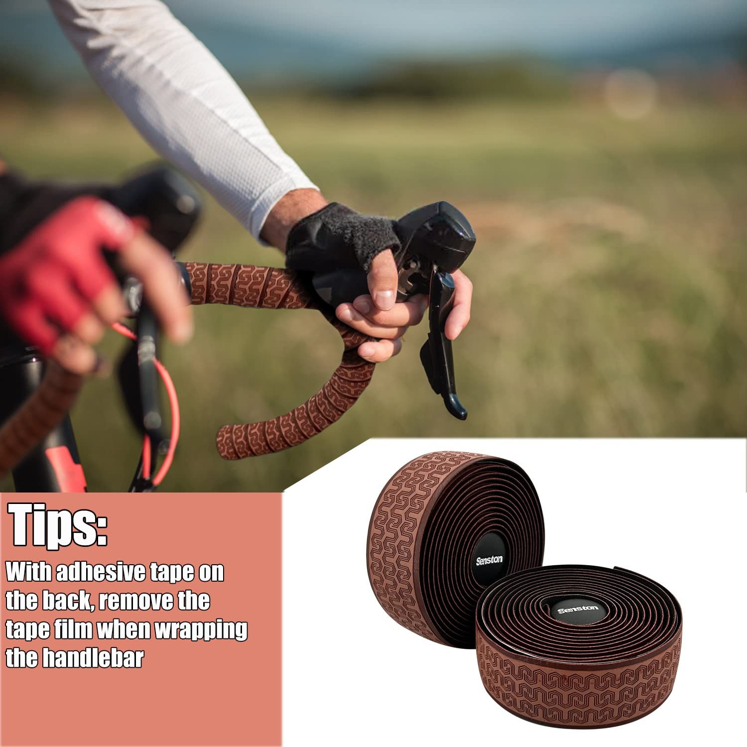 Senston PU Bicycle Handle Wraps Tape Road Bike Handlebar Tapes Cycling Grip T…
