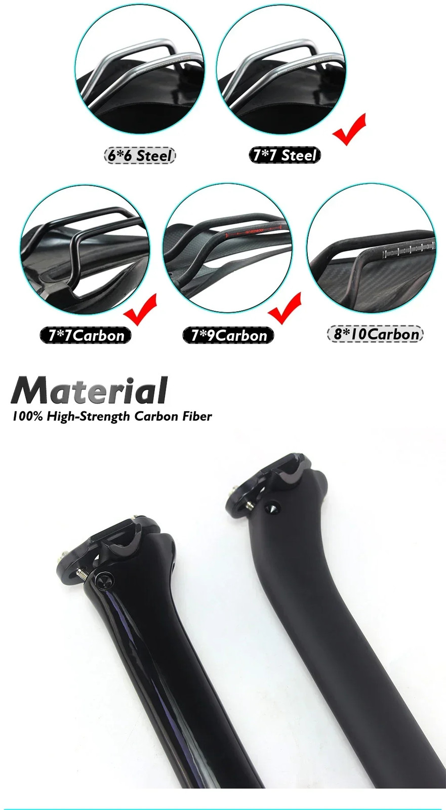 Carbon Road Bike Seatpost 350mm 0/25 Degree Offset UD Matte Glossy Seat Tube