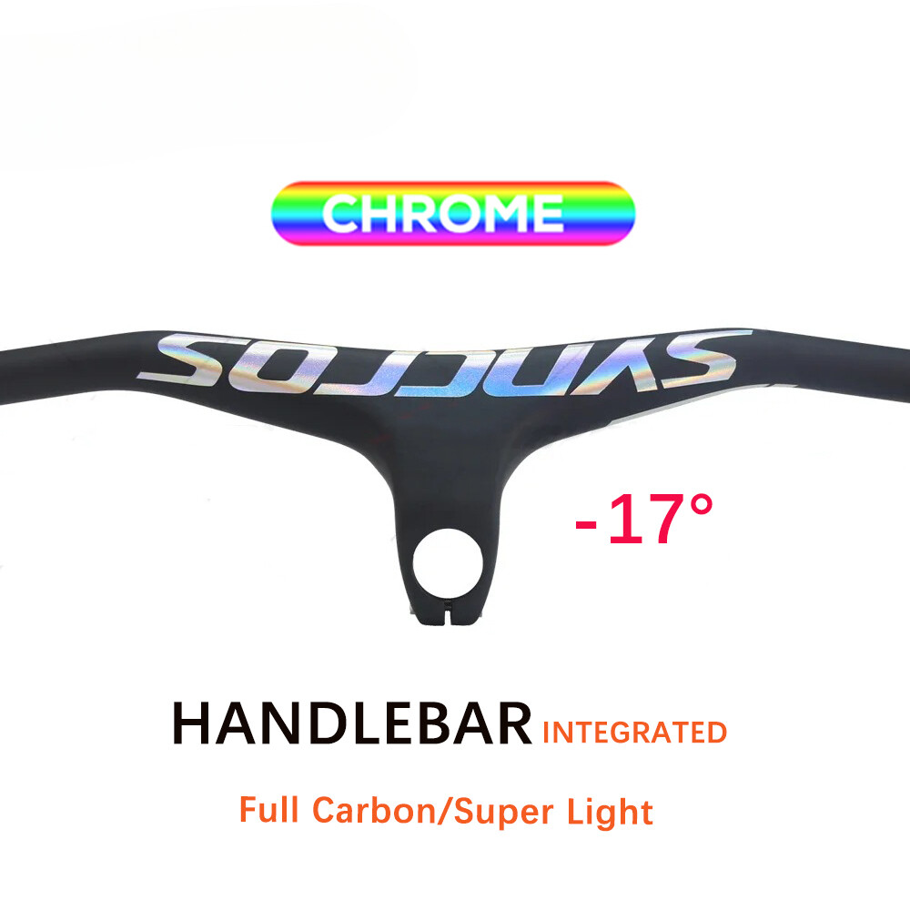 MTB Bicycle Carbon Integrated Handlebar with Stem -17 Degree 70mm-110mm Length