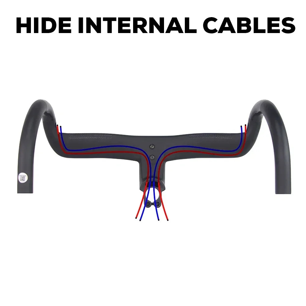 Road Race Bike Carbon Integrated Aero Bending Handlebar with Internal Routing