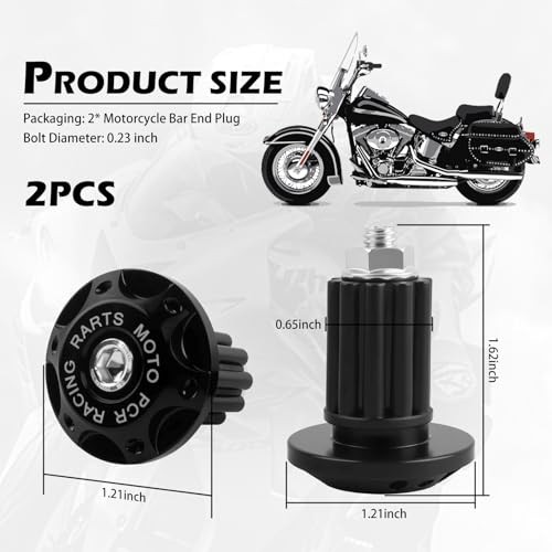 2PCS Motorcycle Handlebar End Caps,Aluminum Alloy Bar Ends Plugs Fit 22 mm