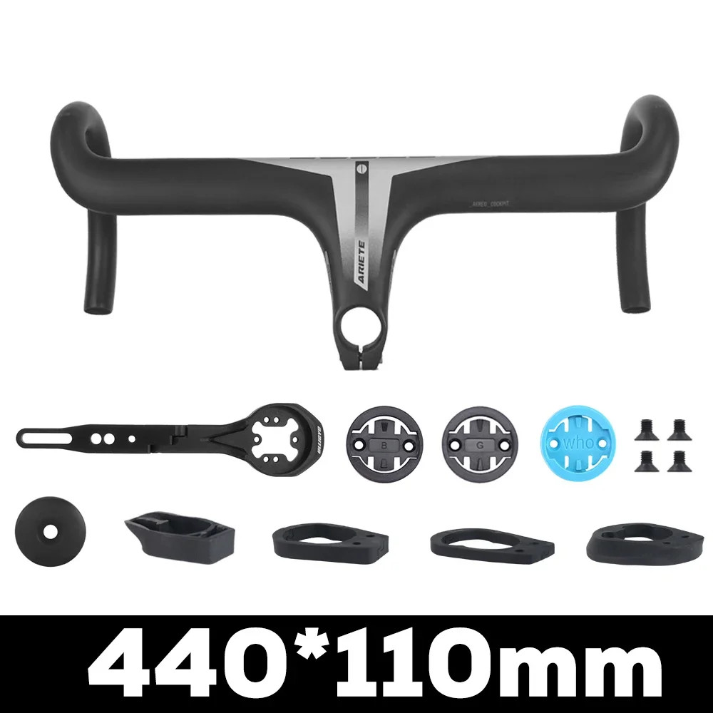 Carbon Road Bike Integrated Drop Bar -6 Degree Full Internal Cable 380-440mm