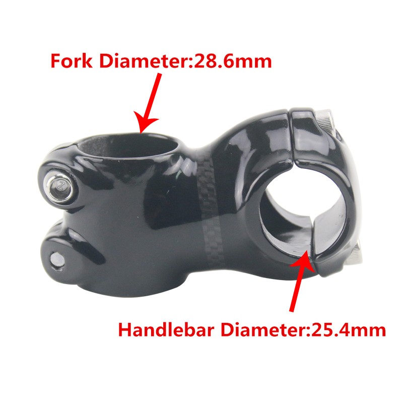 25.4 Carbon Bike Stem Handlebar Stems 6 Degree Aluminum Alloy 60mm Bicycle Stem