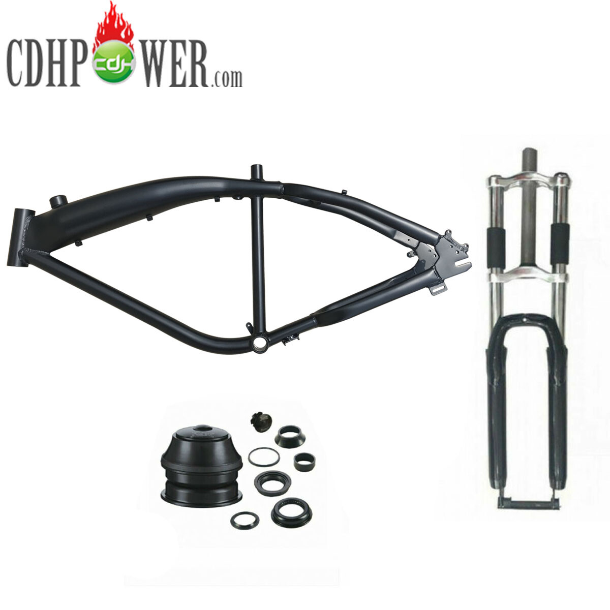 CDHPOWER Black Felt Faker Gas Frame 3.4L &26″ Suspension Fork-Gas Motorized Bike