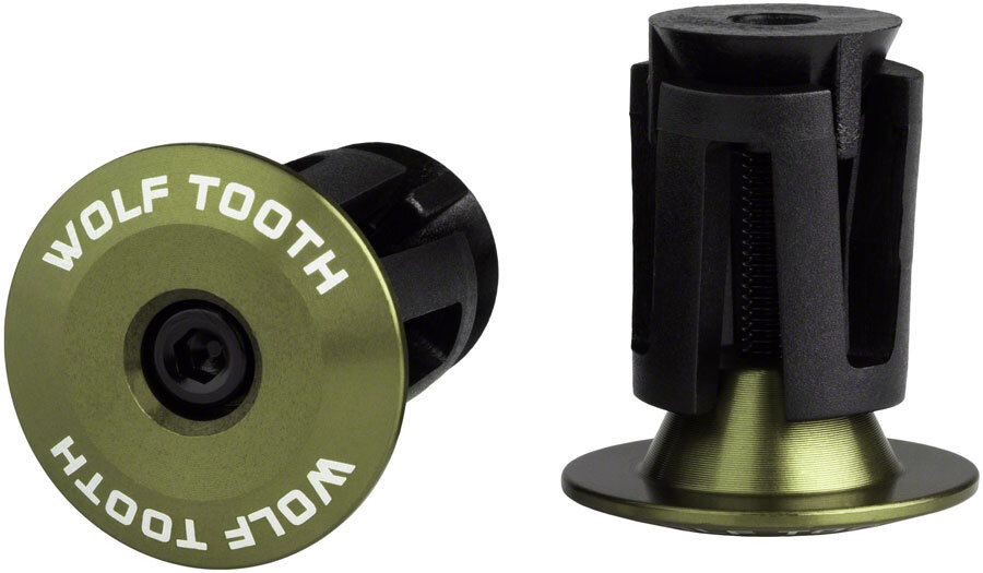 Wolf Tooth Alloy Bar End Plugs – Olive