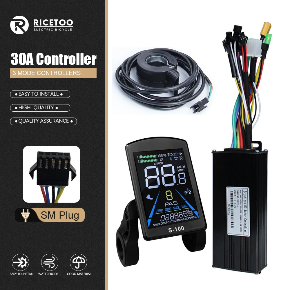 Ebike 3 Mode Sine Wave Controlle 17A 26A 30A 40A with Color S-100/H-100 Display