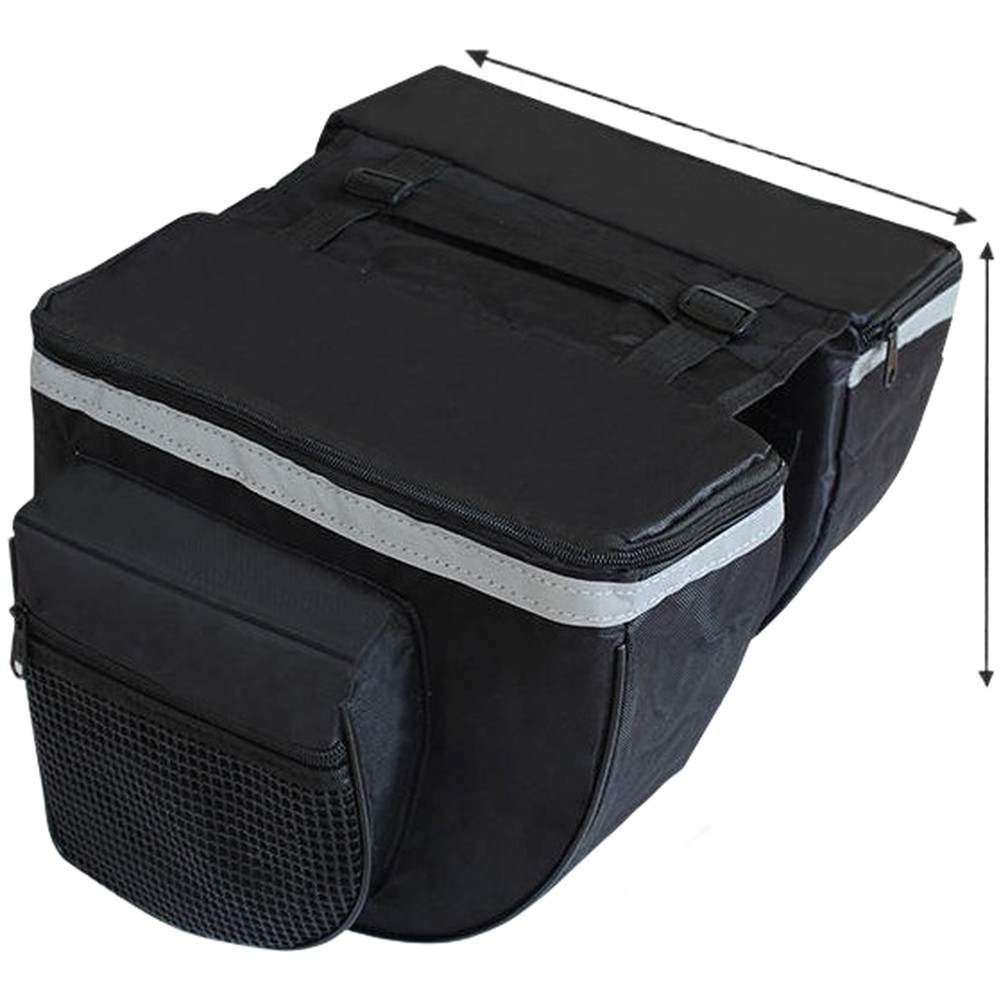 Reflective Side Strips Bicycle Rear Pannier Bag 30x26x11cm Easy Mount Dismount