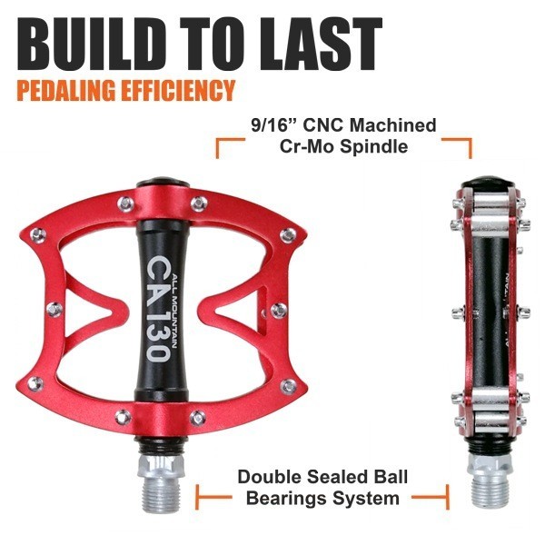 Aluminum Road MTB Mountain Bike XC Bicycle Pedal BMX Flat Pedals Bearings 1 pair