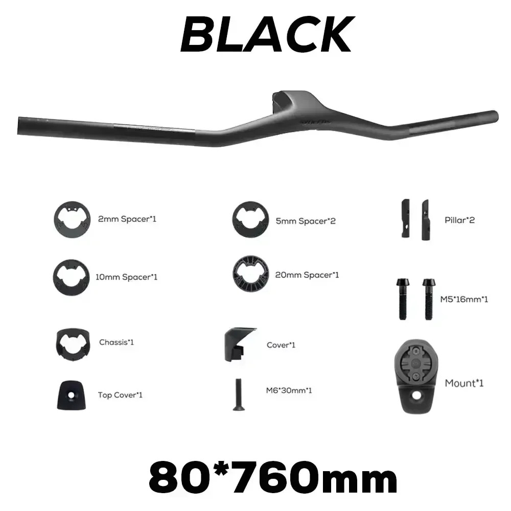 -40 Degrees 740MM Full Carbon Fibre MTB Bicycle Integrated Cockpit Handlebar