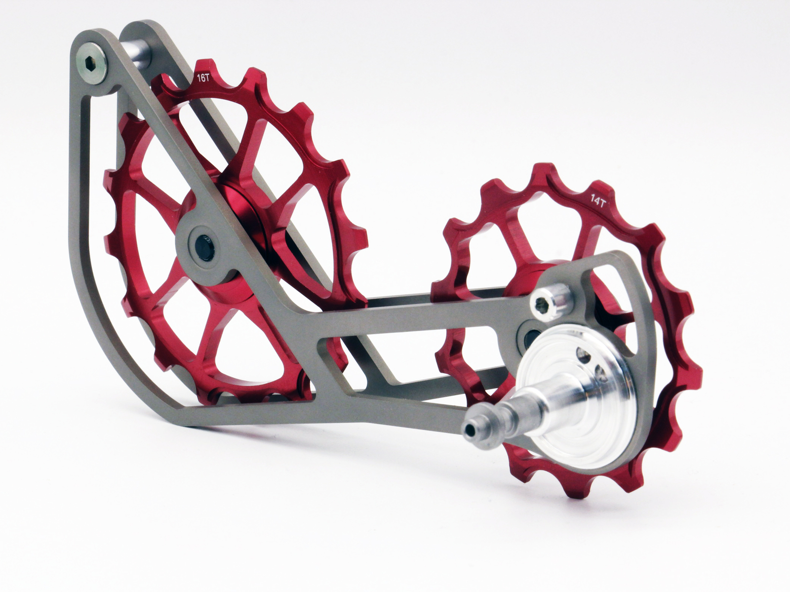 Swishti Road Bike Oversized Pulley Titanium Cage For 10/11S SRAM Force In Red
