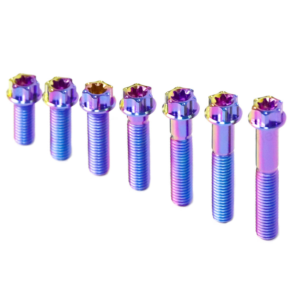 M8x20 25 30 35 40 45 50mm Titanium Screws clown color Flange Ti Bolts Fastener