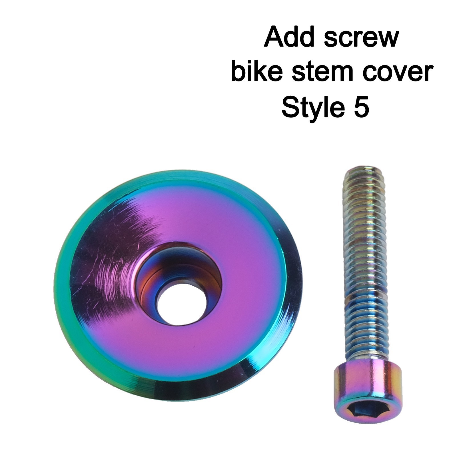 Lightweight Multicolor Oil Slick Headset Stem Cap Replacement Top Cover