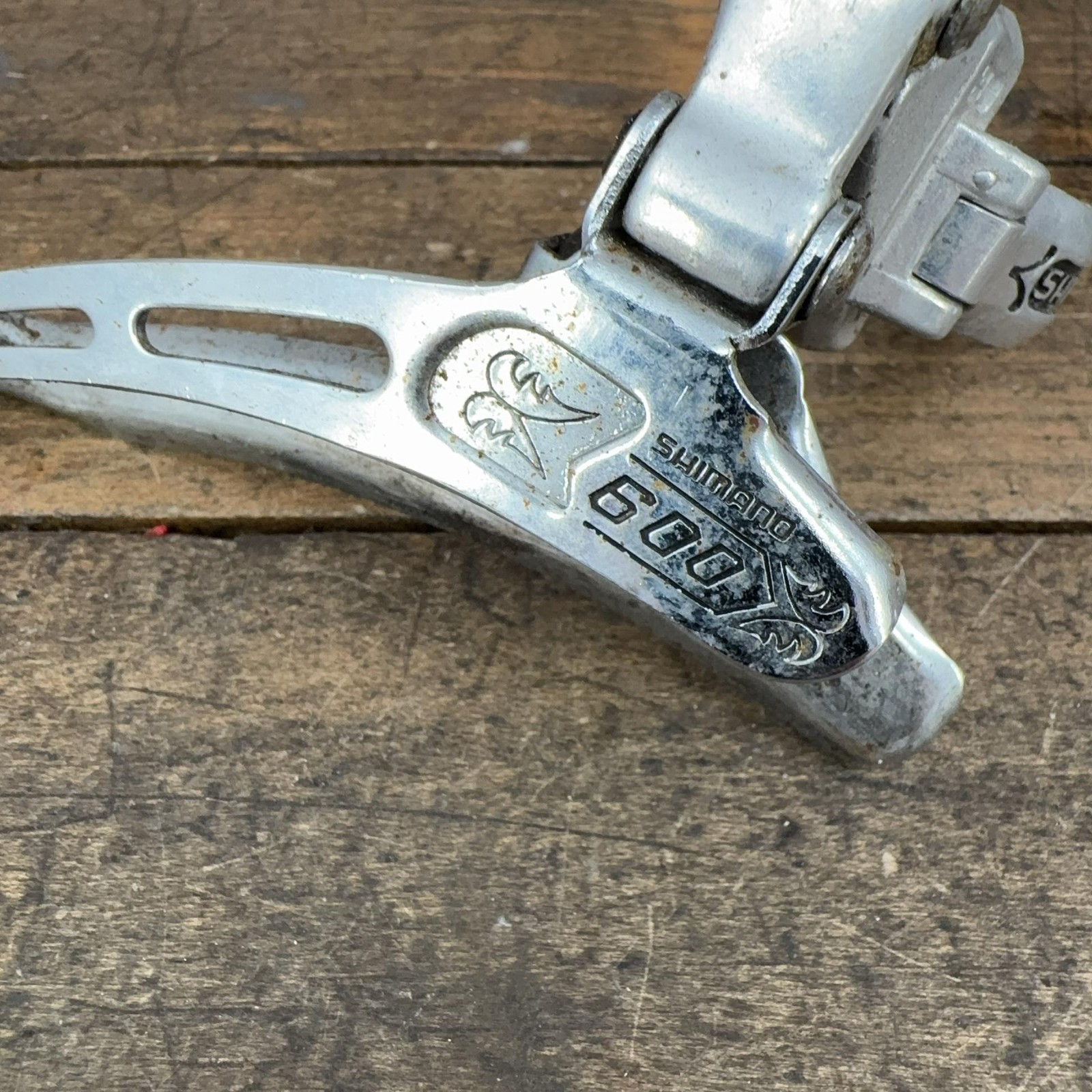 Vintage Shimano 600 Arabesque Front Derailleur 28.6 Clamp Double Bottom 70s