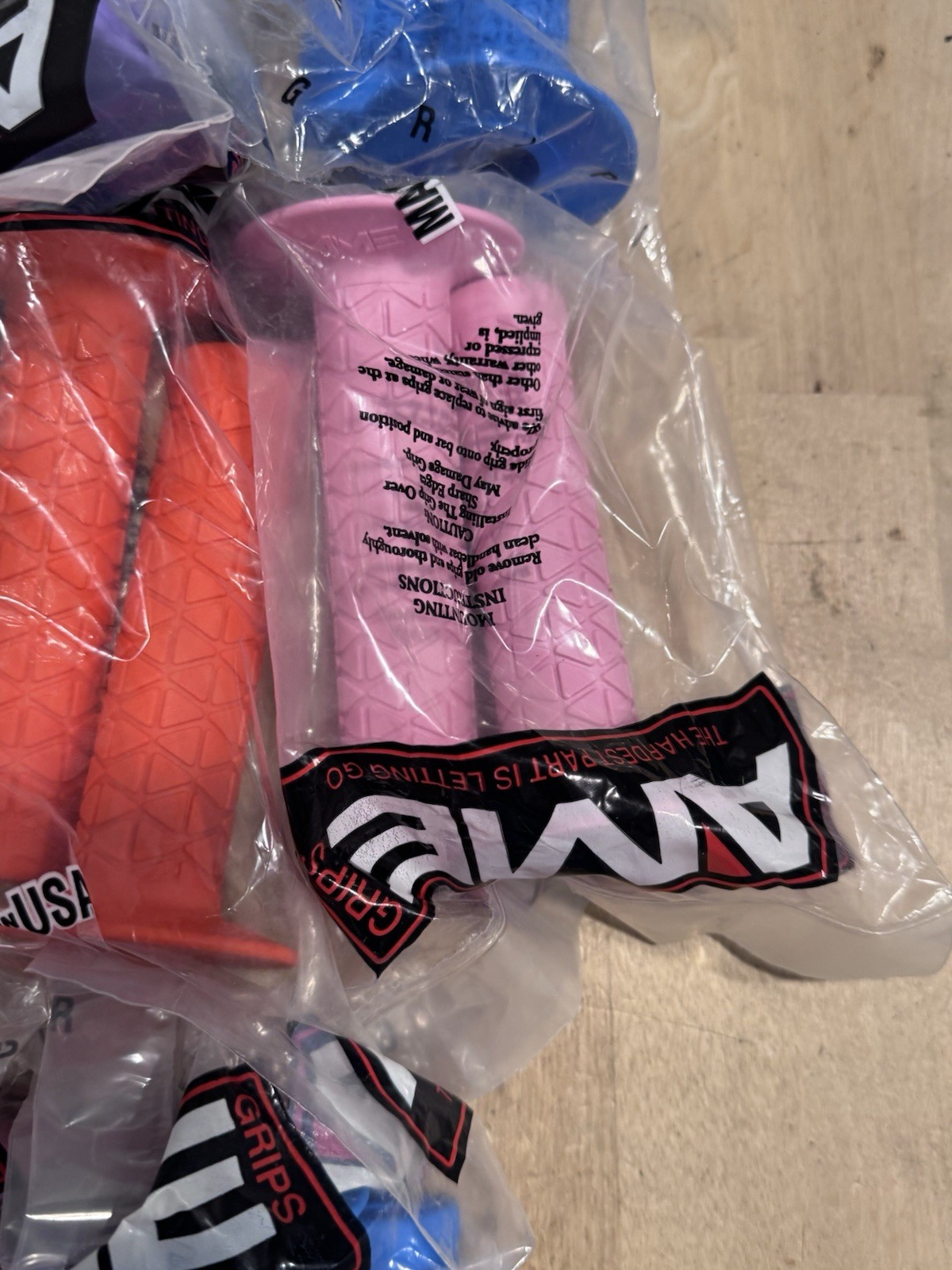 LOT OF 8 NEW AME BMX GRIPS ASSORTED COLORS OLDSCHOOL GT HARO REDLINE