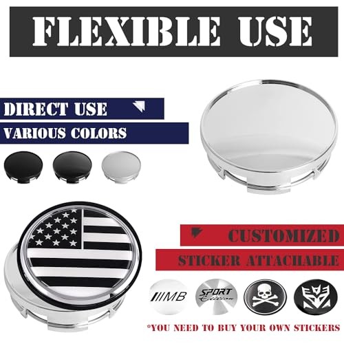 2.5Inch 63MM Wheel Center Caps for Dodge RAM Outer 63MM , Inner 56MM Chrome