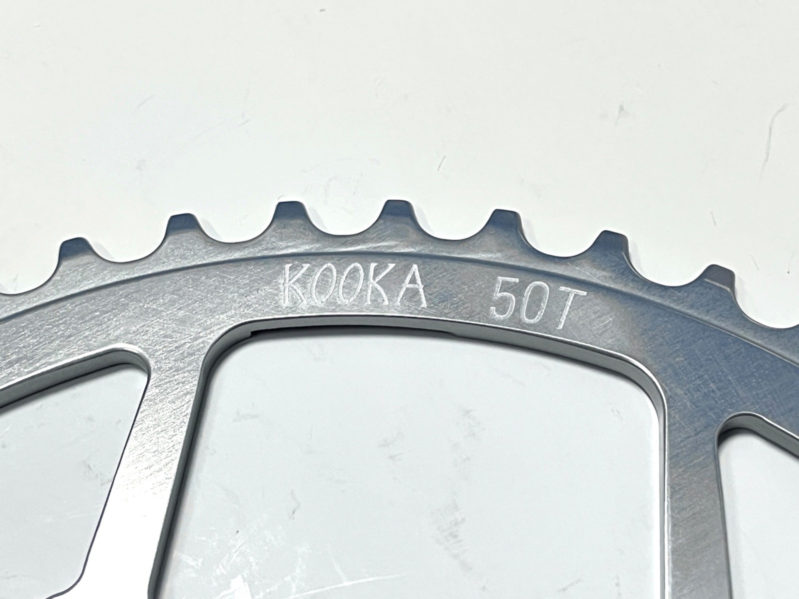 NOS KOOKA 50T 110BCD Chainring — 1990s USA CNC Alloy, Mint Silver