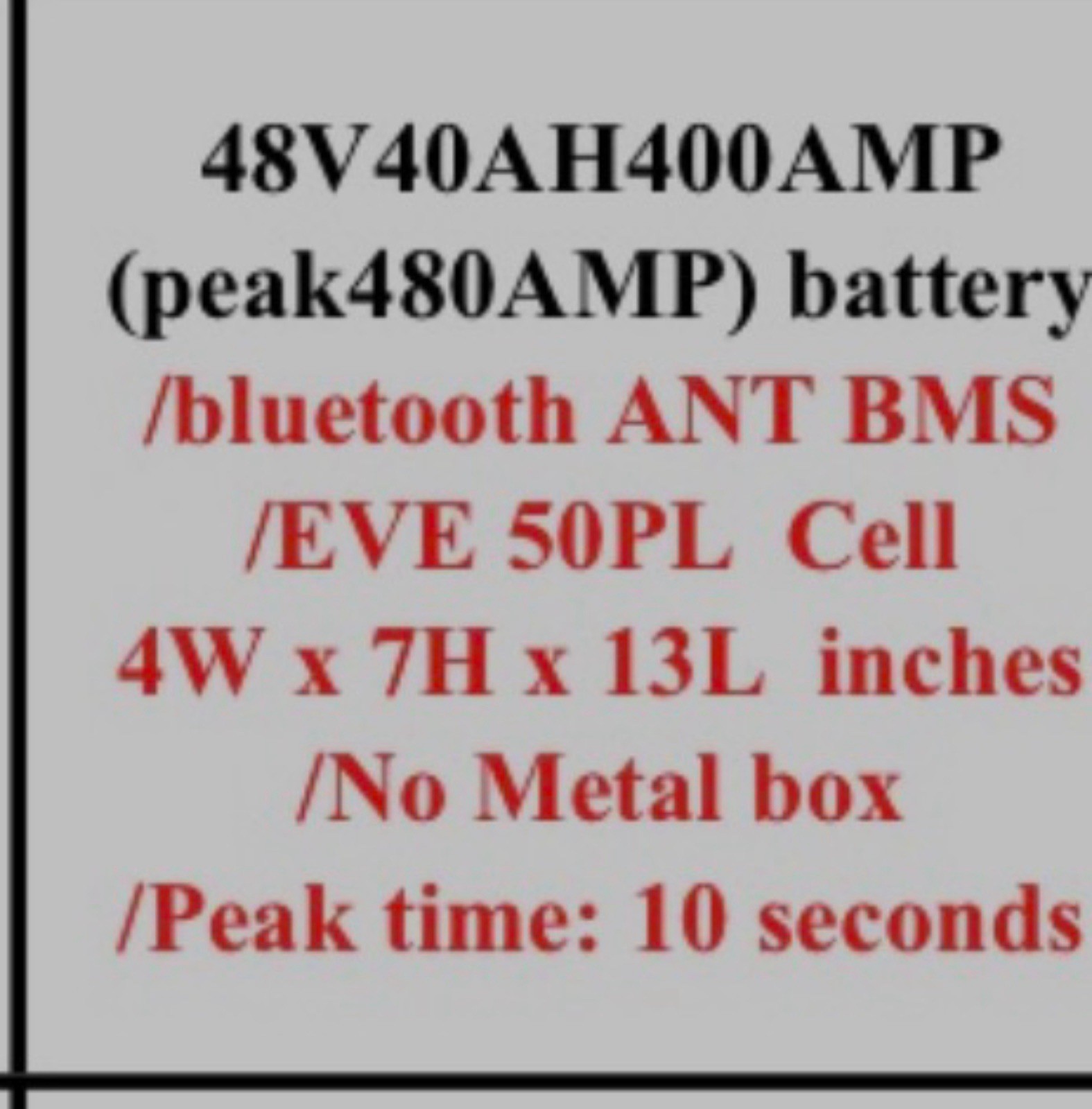 48V 35Ah Lithium Battery W BMS/Bluetooth For E-Bike Scooter Golf Cart AMORGE