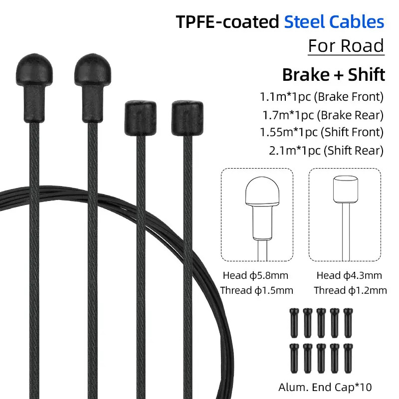 Bicycle PTFE Coated Stainless Steel Core Wire MTB Road Bicycle Zinc Coated Carbo