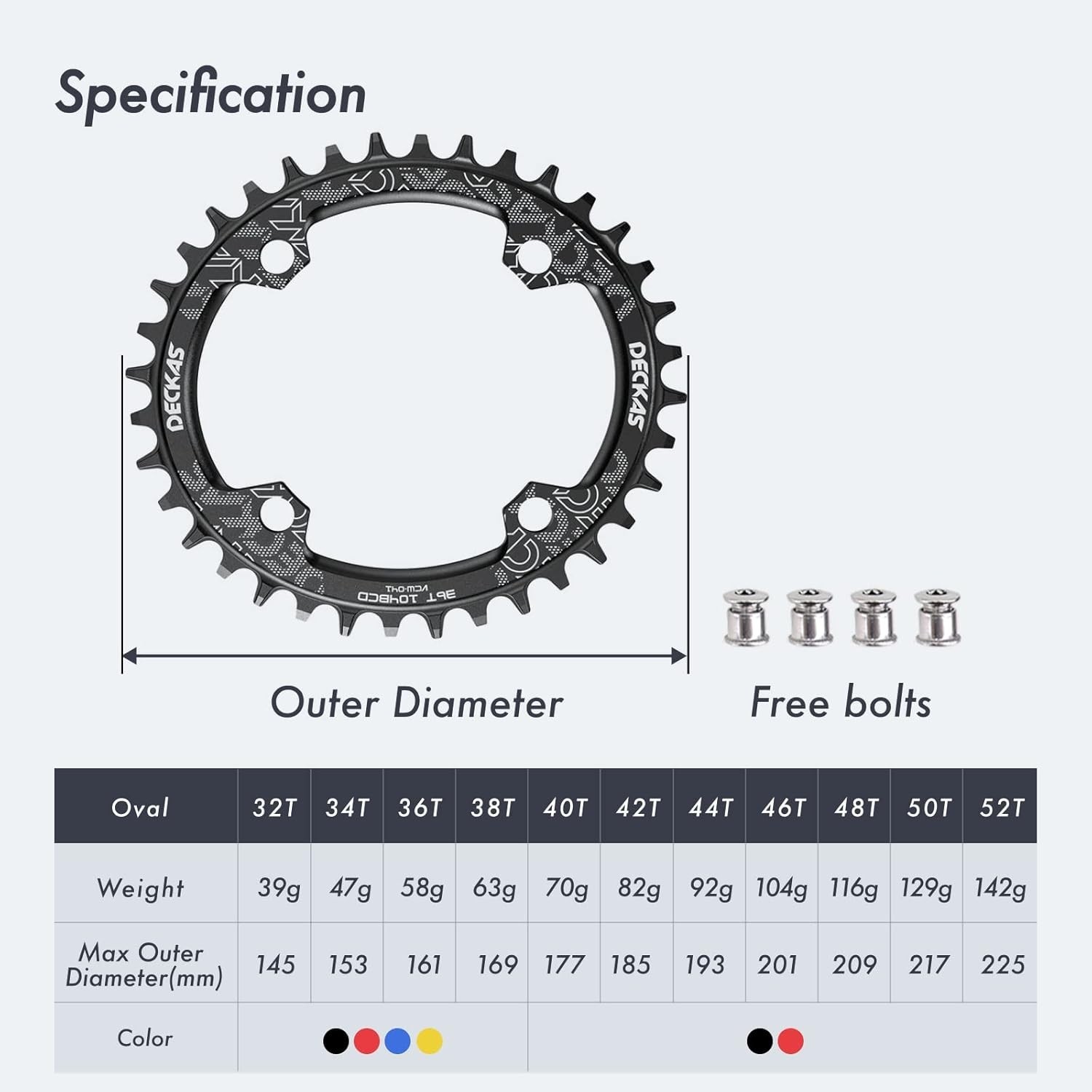 DJC 104BCD Bike Chainring – Durable and Easy-Clean Narrow Wide Tooth Design