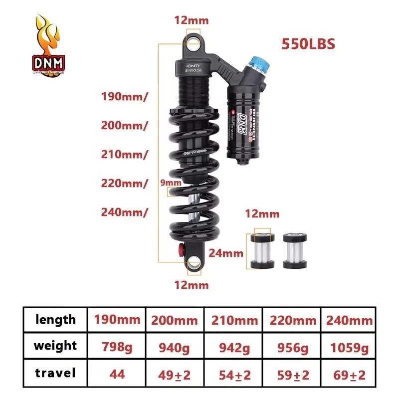DNM BURNER-RCP2S Mountain Downhill Bike Rear Shock 240mm 550 lbs